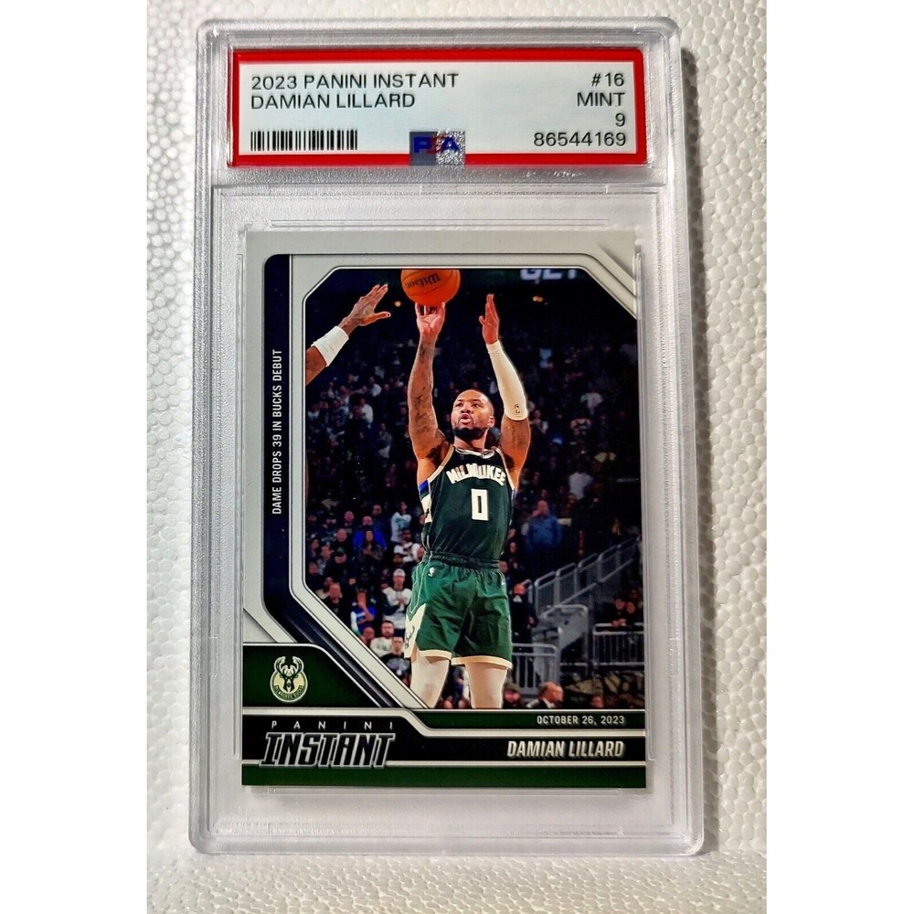 Damian Lillard 2023-24 Panini #16 Basketball NBA Card Bucks 1 of 264 PSA 9 Mint